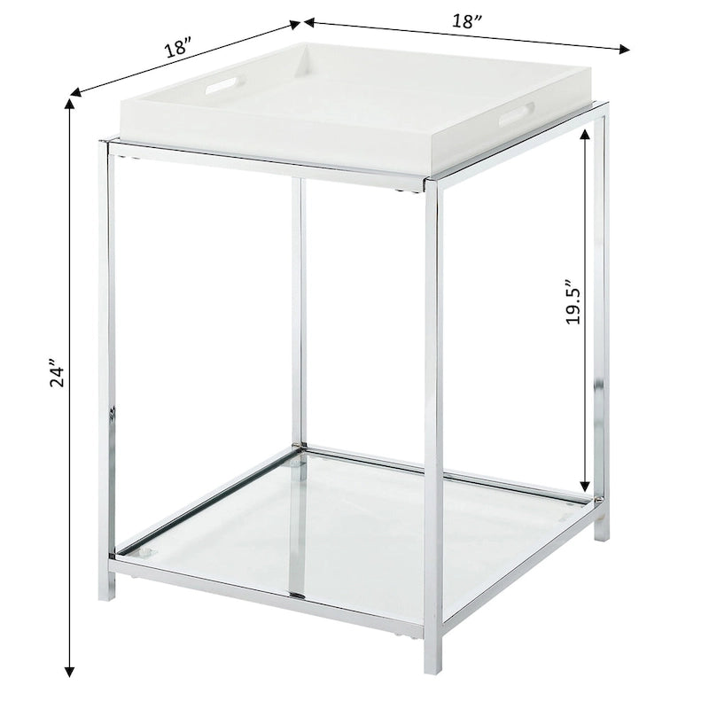 Table d'appoint Palm Beach de Convenience Concepts avec étagère et plateaux amovibles