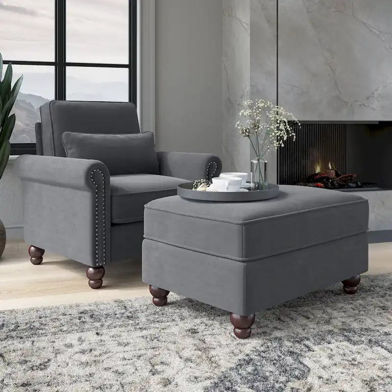 Ensemble fauteuil d'appoint et repose-pieds Bush Furniture Coventry pour salon