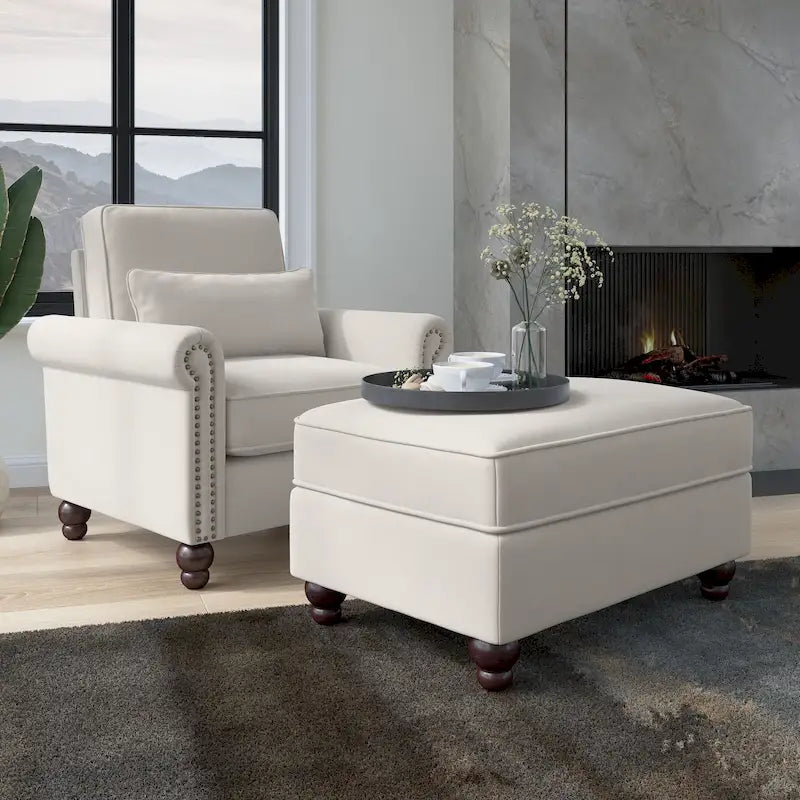 Ensemble fauteuil d'appoint et repose-pieds Bush Furniture Coventry pour salon