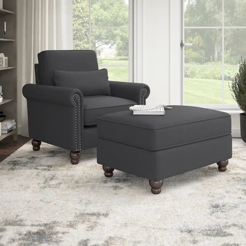 Ensemble fauteuil d'appoint et repose-pieds Bush Furniture Coventry pour salon