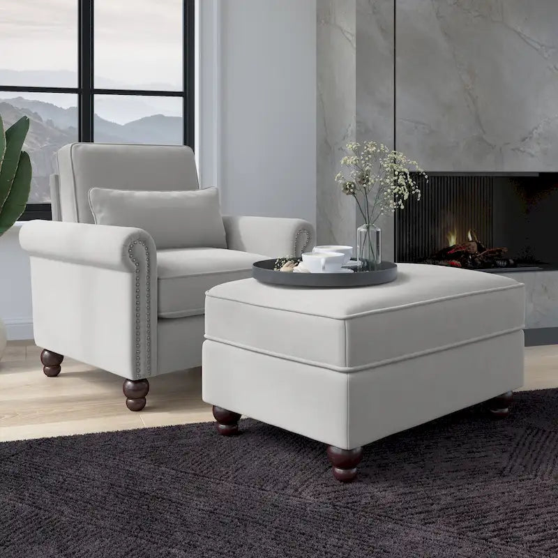 Ensemble fauteuil d'appoint et repose-pieds Bush Furniture Coventry pour salon