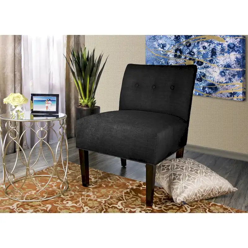 Fauteuil d'appoint capitonné MJL Furniture Obsession couleur Brownstone (TEL QUEL)