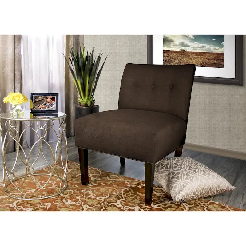Fauteuil d'appoint capitonné MJL Furniture Obsession couleur Brownstone (TEL QUEL)