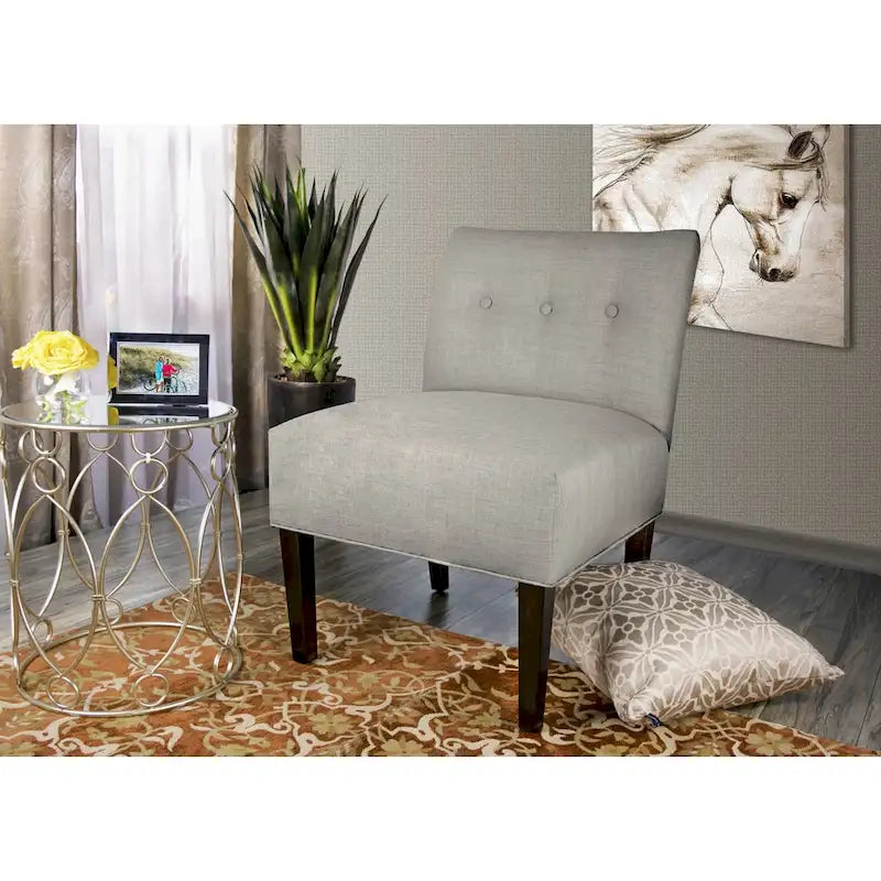 Fauteuil d'appoint capitonné MJL Furniture Obsession couleur Brownstone (TEL QUEL)