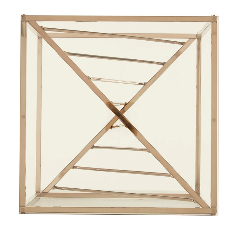 Tables d'appoint carrées Hannah avec plateau en métal et verre par iNSPIRE Q Bold