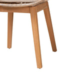 Ensemble de 2 chaises de salle à manger Ballerina style bohème moderne, en rotin gris délavé et bois finition brun naturel