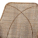 Ensemble de 2 chaises de salle à manger Ballerina style bohème moderne, en rotin gris délavé et bois finition brun naturel