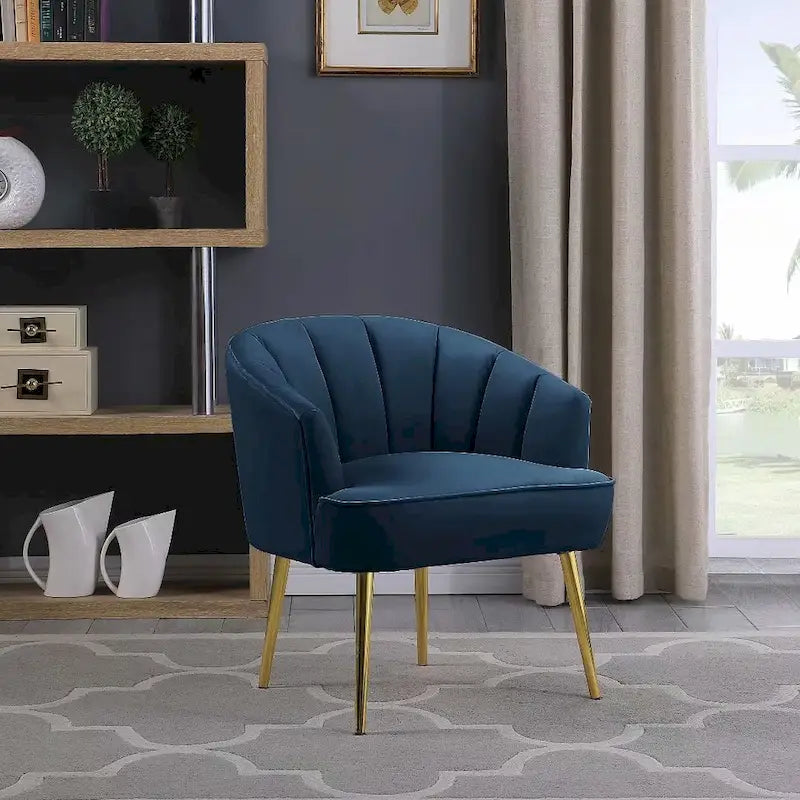 Fauteuil d'appoint en velours Morden Fort, fauteuil pantoufles