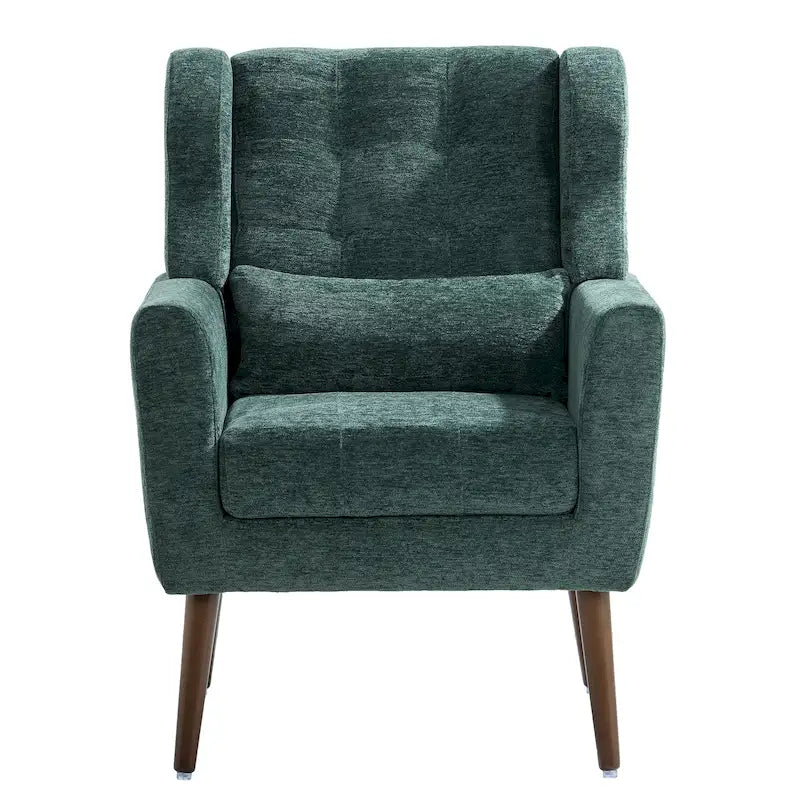 Fauteuil de lecture confortable style milieu du siècle avec tissu chenille