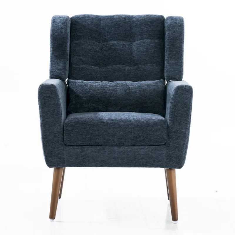 Fauteuil de lecture confortable style milieu du siècle avec tissu chenille