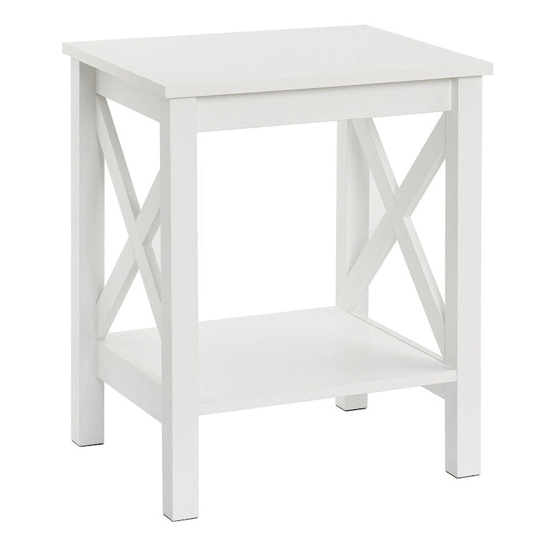 Table d'appoint à deux niveaux avec étagère, structure en X, The Gray Barn Xanadu Hill