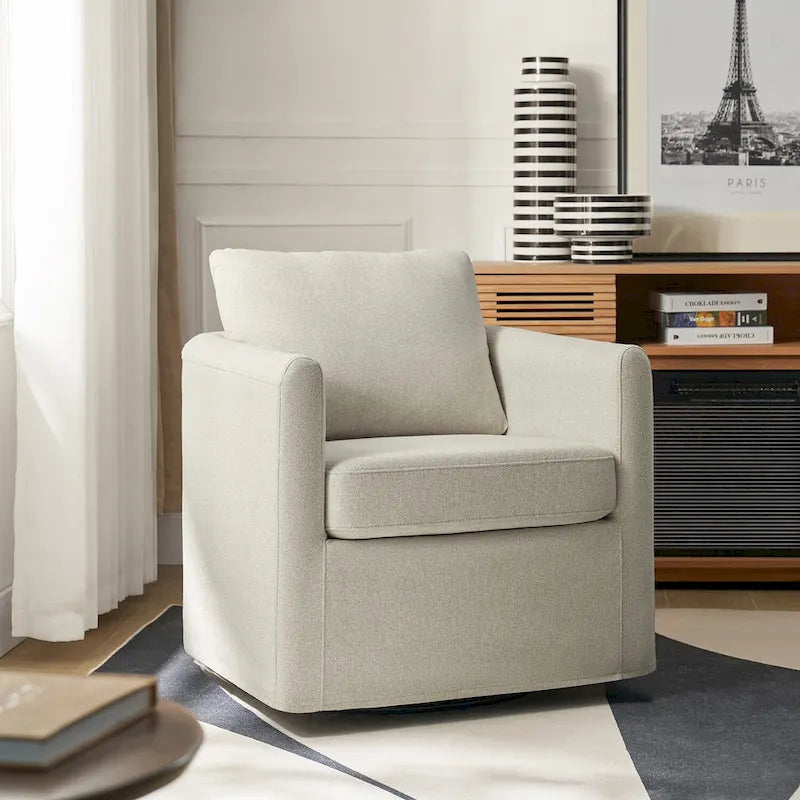 Fauteuil pivotant moderne Erkenbald à 360 degrés avec housse amovible par HULALA HOME