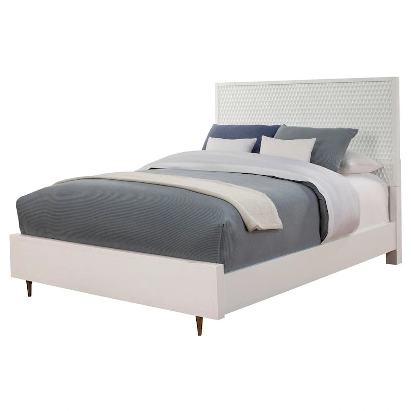 Origins by Alpine White Pearl Panel Bed