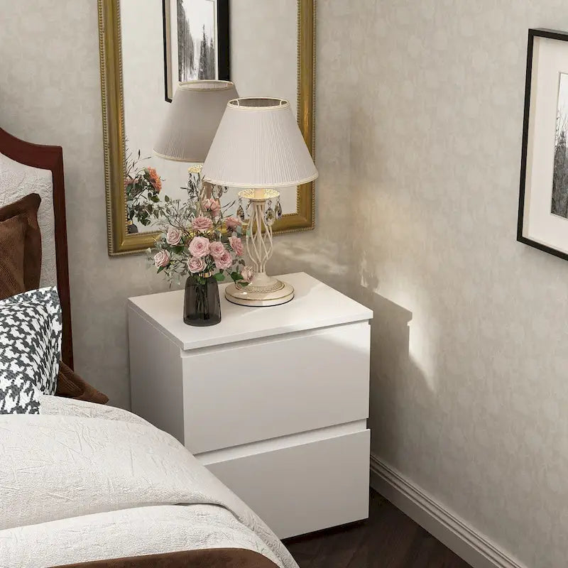 Table de chevet à 2 tiroirs, table d'appoint, console