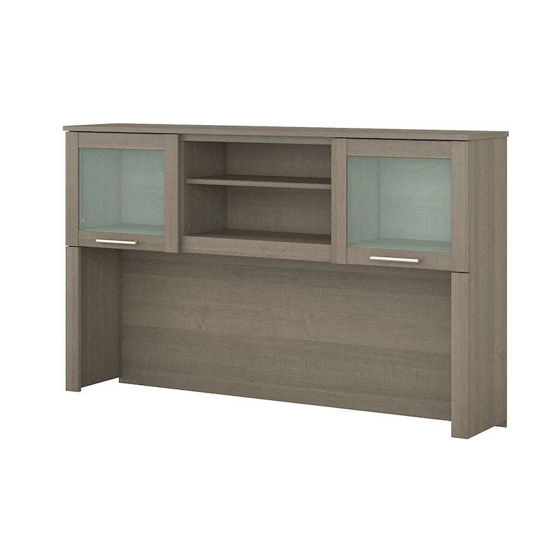 Meuble de rangement Bush Furniture Somerset gris cendré 60W pour bureau en L - 150 cm (L) x 32 cm (l) x 91 cm (H)