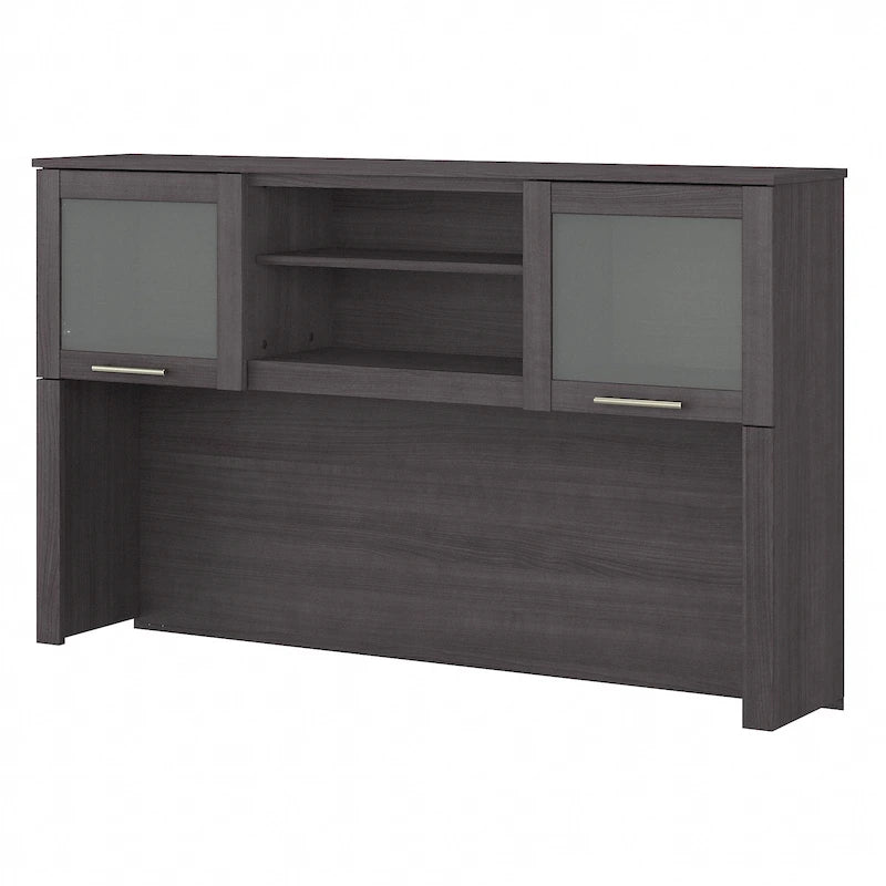 Meuble de rangement Bush Furniture Somerset gris cendré 60W pour bureau en L - 150 cm (L) x 32 cm (l) x 91 cm (H)
