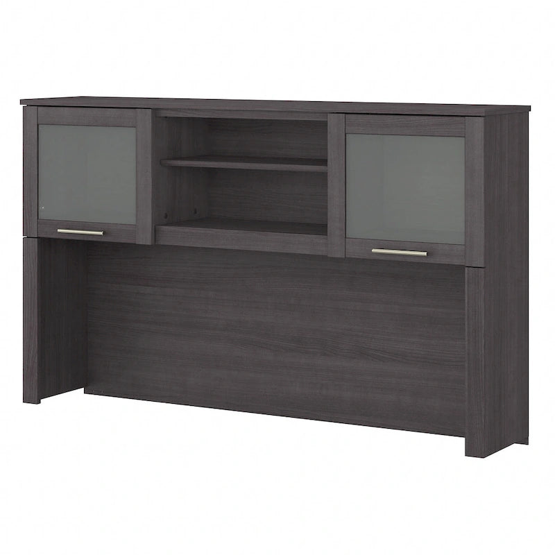Meuble de rangement Bush Furniture Somerset gris cendré 60W pour bureau en L - 150 cm (L) x 32 cm (l) x 91 cm (H)