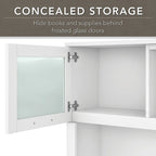 Meuble de rangement Bush Furniture Somerset gris cendré 60W pour bureau en L - 150 cm (L) x 32 cm (l) x 91 cm (H)