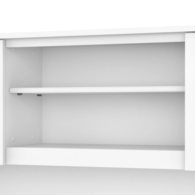 Meuble de rangement Bush Furniture Somerset gris cendré 60W pour bureau en L - 150 cm (L) x 32 cm (l) x 91 cm (H)