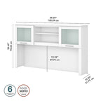 Meuble de rangement Bush Furniture Somerset gris cendré 60W pour bureau en L - 150 cm (L) x 32 cm (l) x 91 cm (H)
