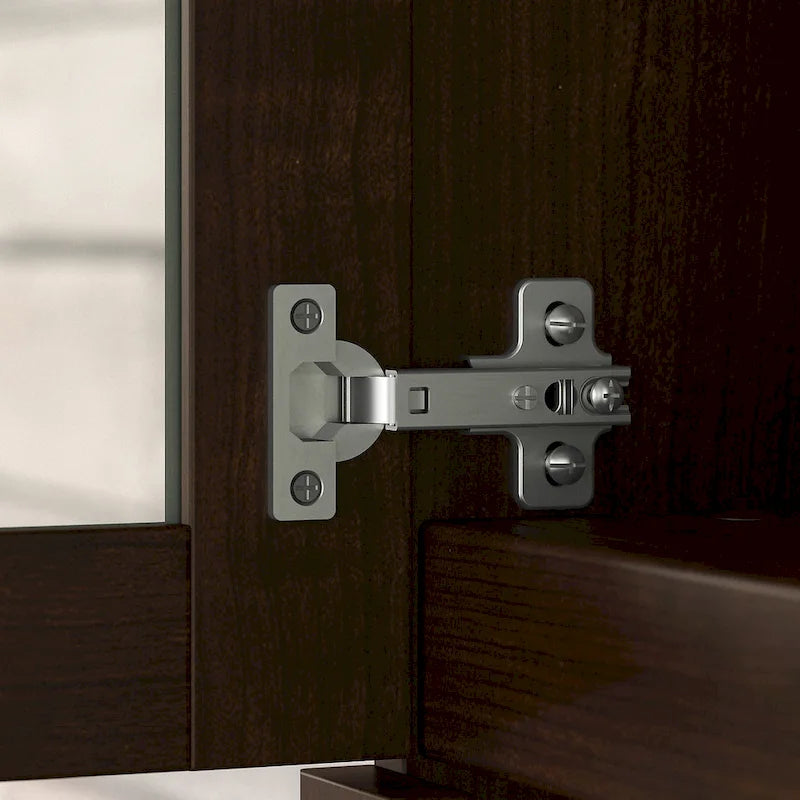 Meuble de rangement Bush Furniture Somerset gris cendré 60W pour bureau en L - 150 cm (L) x 32 cm (l) x 91 cm (H)