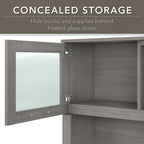 Meuble de rangement Bush Furniture Somerset gris cendré 60W pour bureau en L - 150 cm (L) x 32 cm (l) x 91 cm (H)