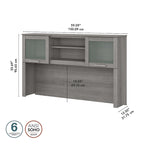 Meuble de rangement Bush Furniture Somerset gris cendré 60W pour bureau en L - 150 cm (L) x 32 cm (l) x 91 cm (H)