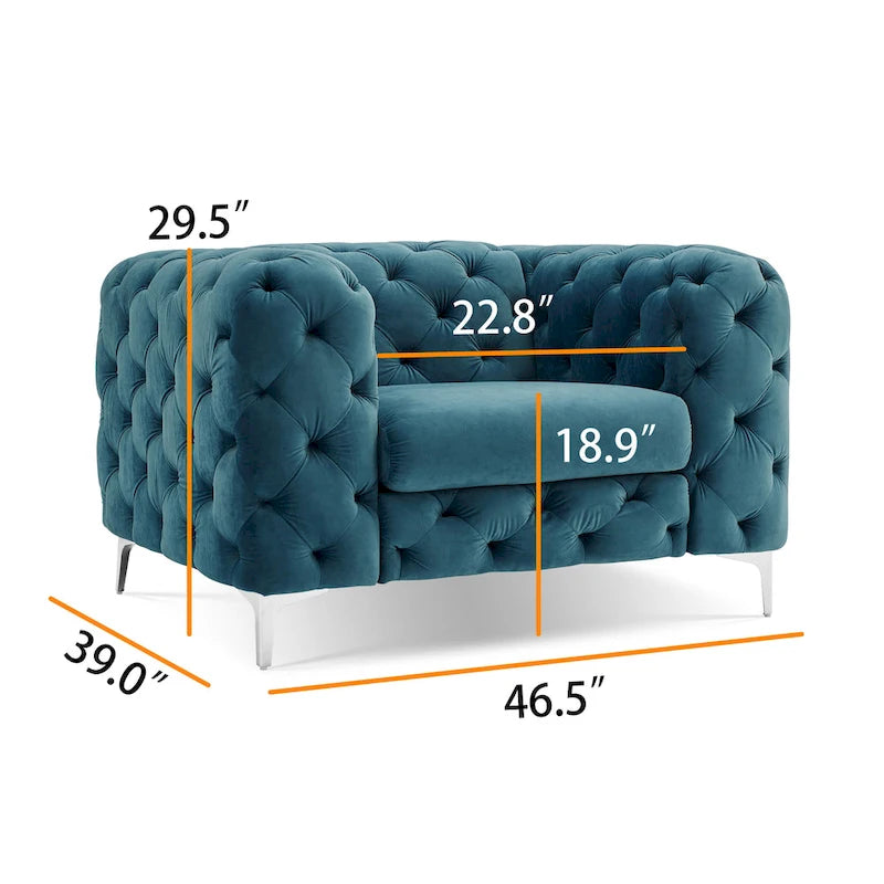 Fauteuil club Chesterfield en velours capitonné Corvus Aosta