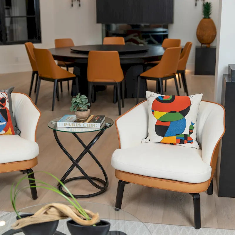 Table d'appoint ronde en verre trempé Danya B Galaxy