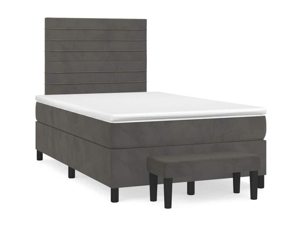 Matelas en velours, 120 x 190 cm, gris