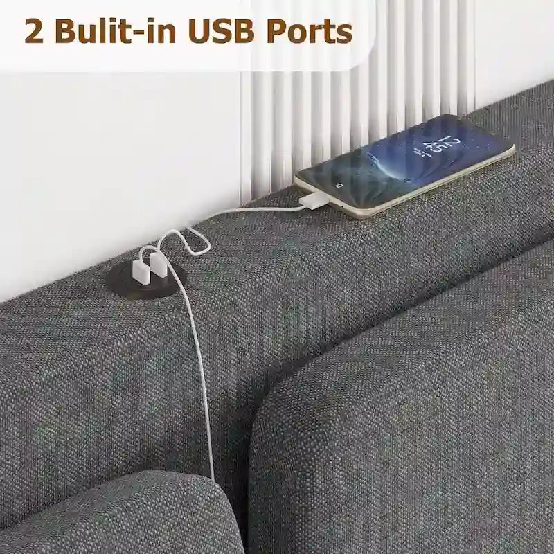 Cadre de lit Queen avec ports USB