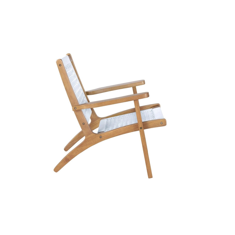 Fauteuil d'appoint Heor 74 cm, dossier et assise en corde tressée hexagonale, marron et gris