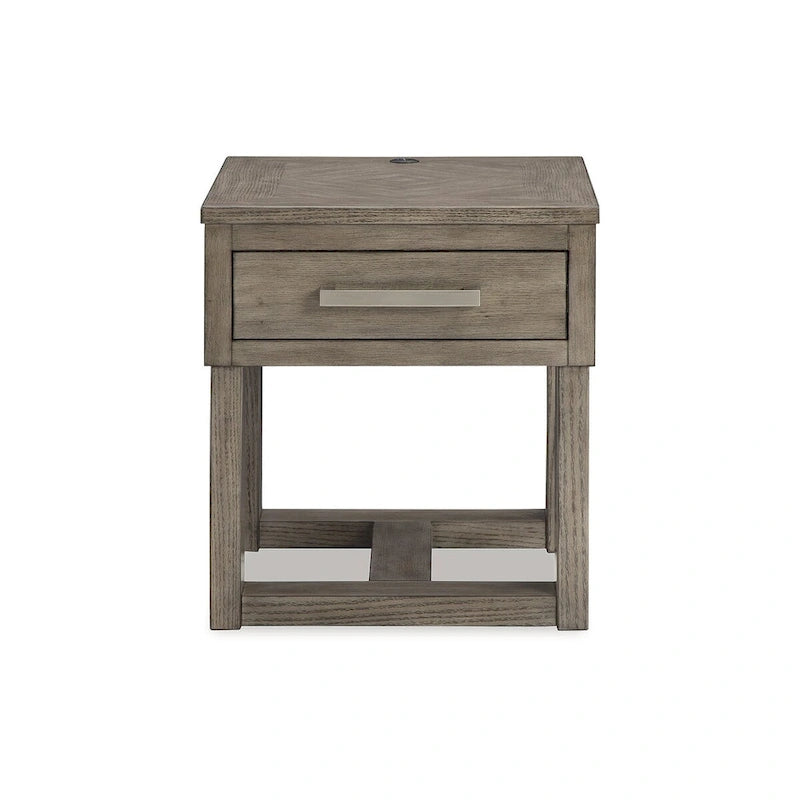 Table d'appoint marron/gris Signature Design by Ashley Loyaska - 56 cm (L) x 61 cm (P) x 61 cm (H)