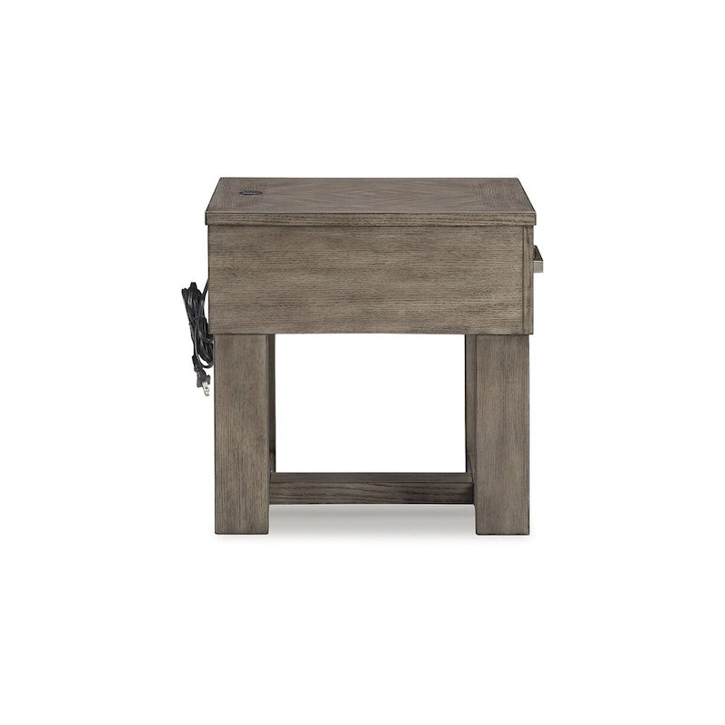 Table d'appoint marron/gris Signature Design by Ashley Loyaska - 56 cm (L) x 61 cm (P) x 61 cm (H)