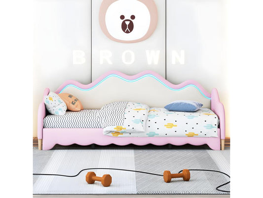 Sommier en similicuir, 90 x 180 cm