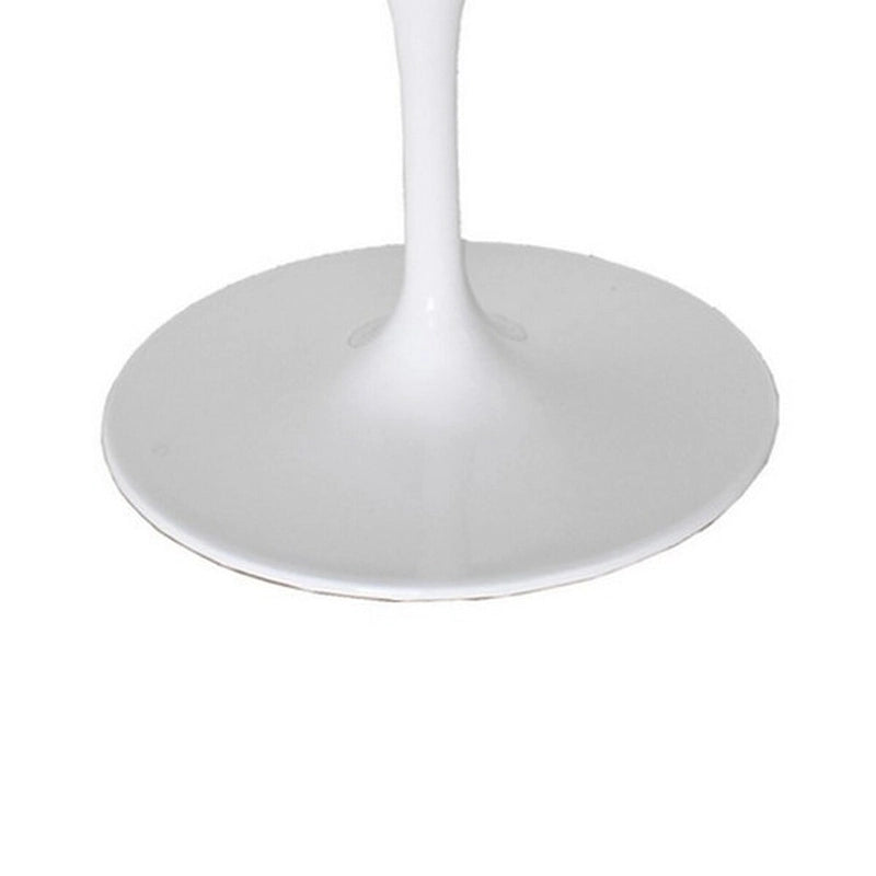 Fauteuil de salle à manger pivotant Sufi 68,5 cm (27 pouces), forme artisanale unique, base ronde blanche