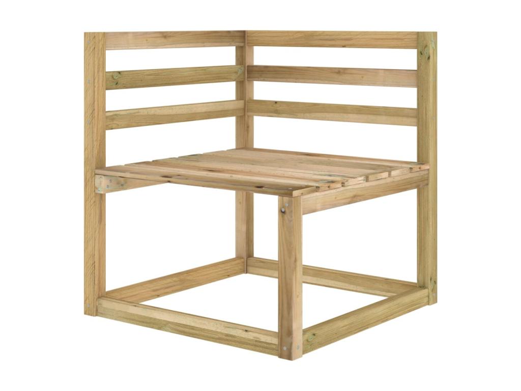 Ensemble de mobilier de jardin 6 pièces en pin, marron