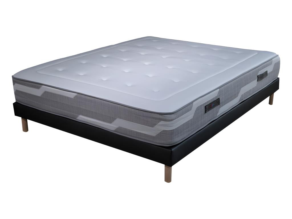 Matelas à mémoire de forme et ressorts, 140 x 190 cm, noir