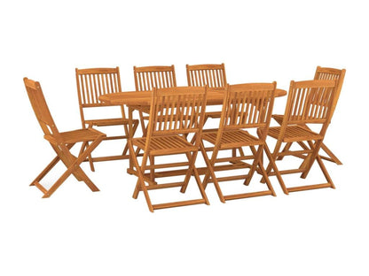 Ensemble de 9 pièces en bois massif, marron