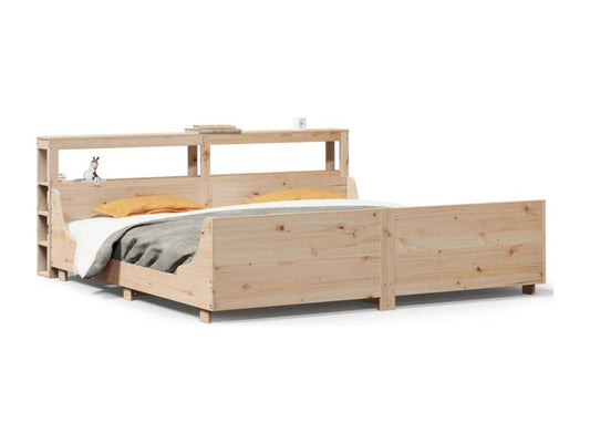 Matelas en bois massif, 180 x 200 cm, marron