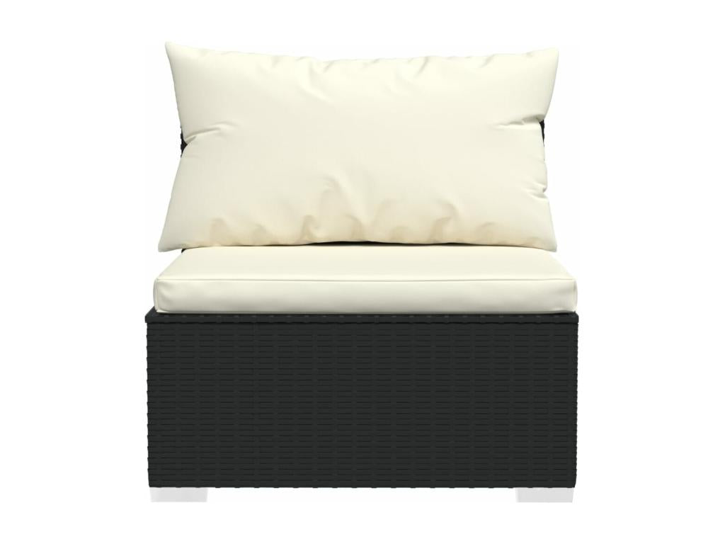 Canapé en résine tressée, noir