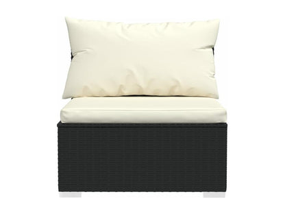 Canapé en résine tressée, noir