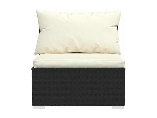 Canapé en résine tressée, noir