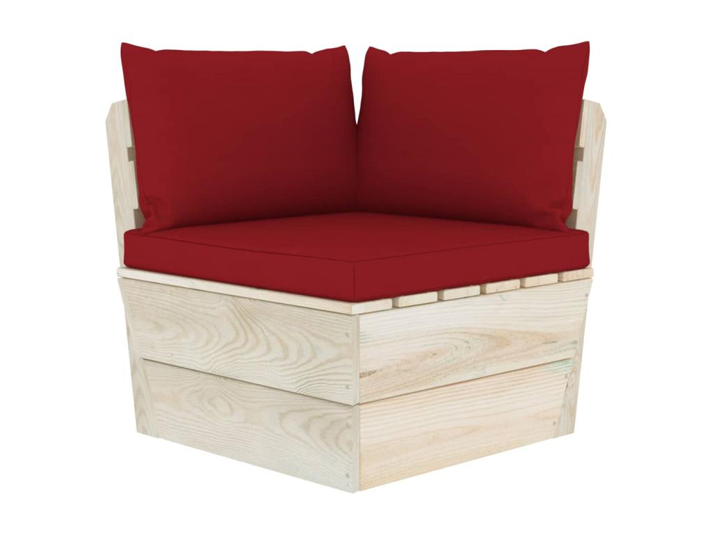 Ensemble de mobilier de jardin 7 pièces, rouge