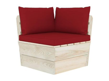 Ensemble de mobilier de jardin 7 pièces, rouge