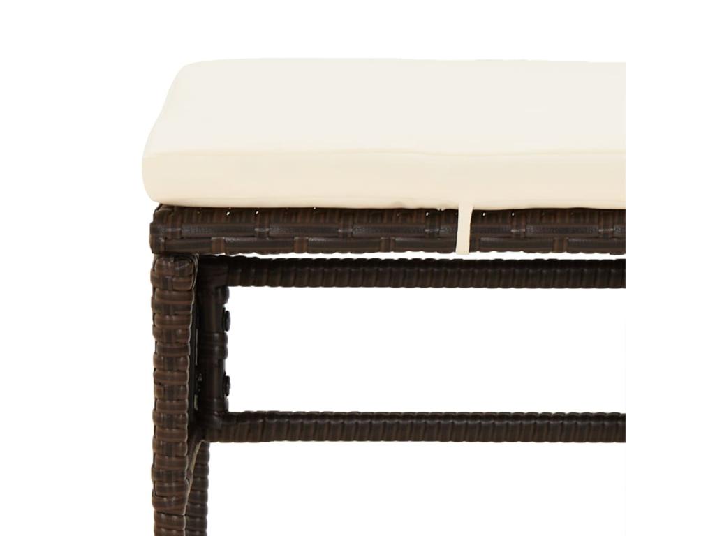 Ensemble de mobilier de jardin 6 pièces en résine tressée, marron