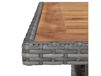 Ensemble de 3 pièces en résine tressée, gris