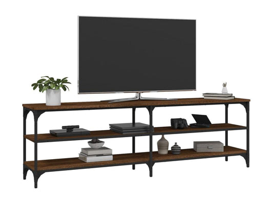 Meuble TV en bois composite, 160 x 30 x 50 cm, marron