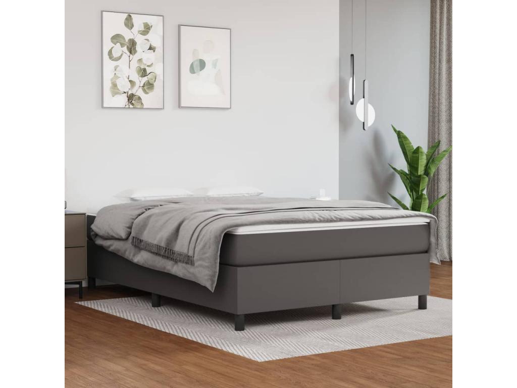 Matelas en similicuir, 140 x 190 cm, gris