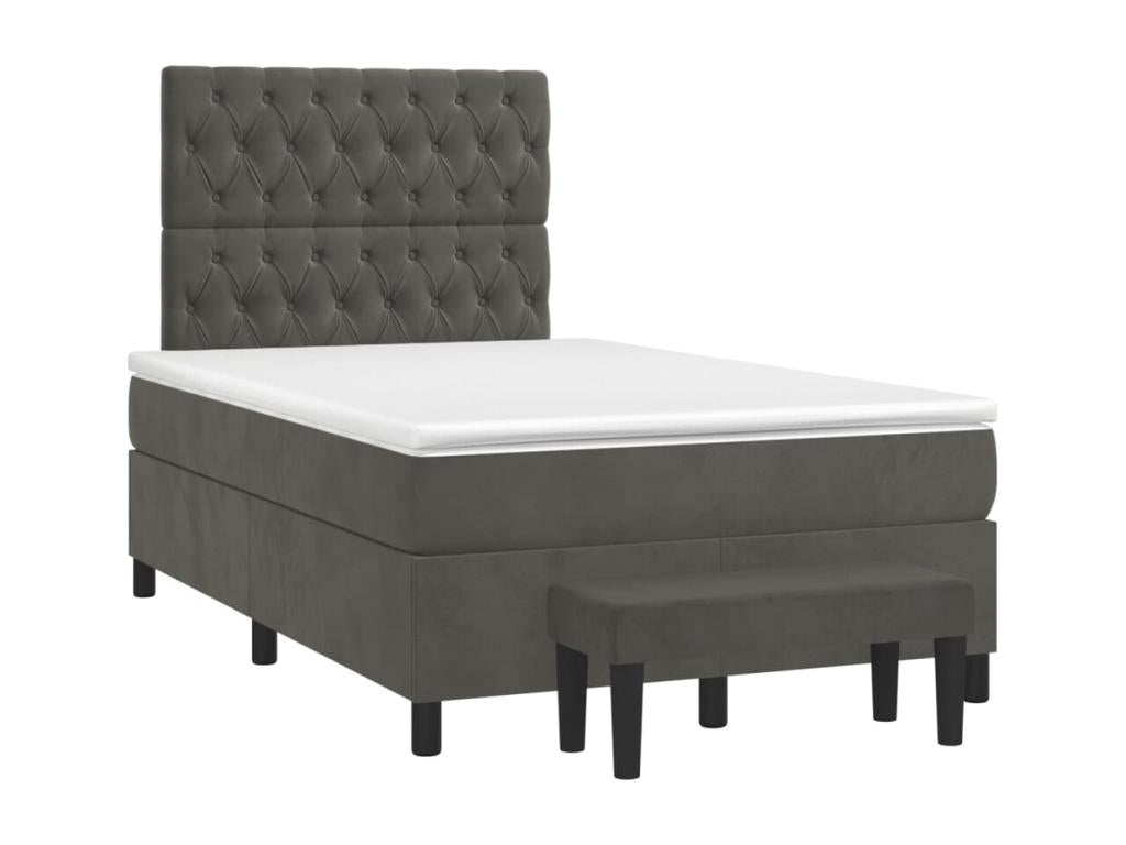 Matelas en velours, 120 x 200 cm, gris